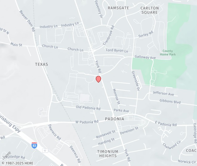 Location Map: 9832 York Road, 2F Cockeysville, Maryland 21030